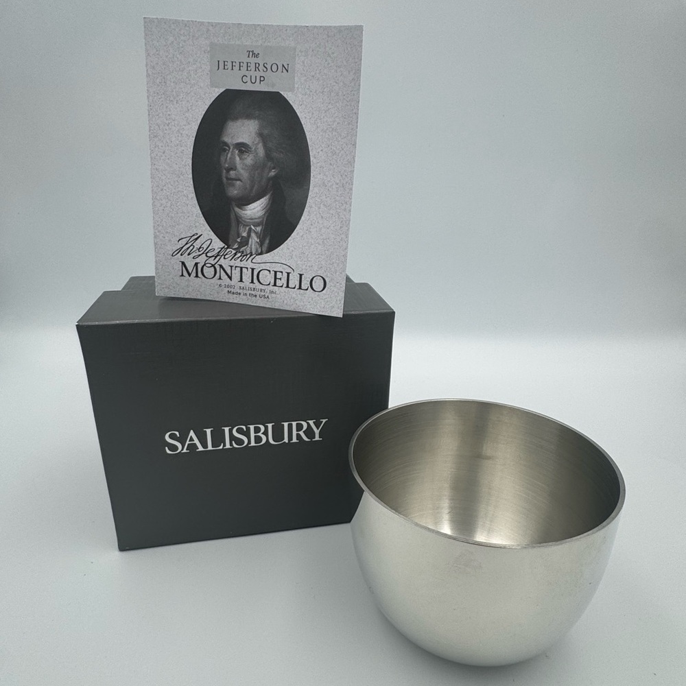 Salisbury Pewter Jefferson Cup Thomas Jefferson Monticello‎ Replica w Box USA